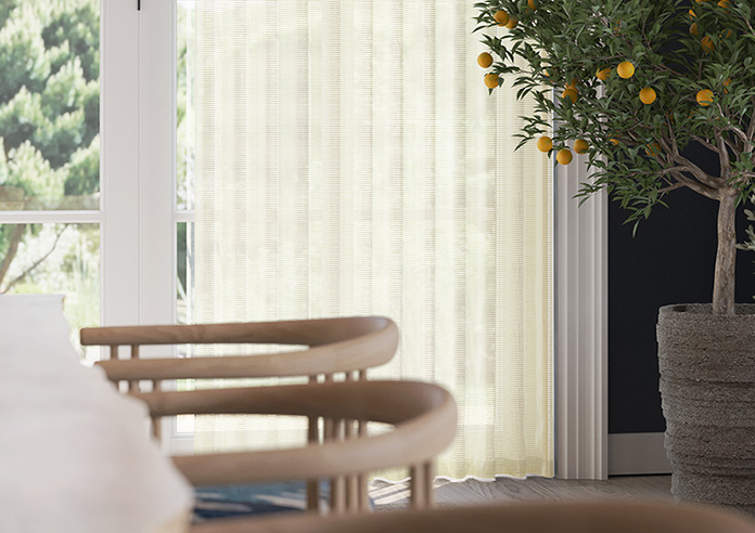 Catania Stripe Voile, Powder Cream - Made to Measure Curtains - Image 5